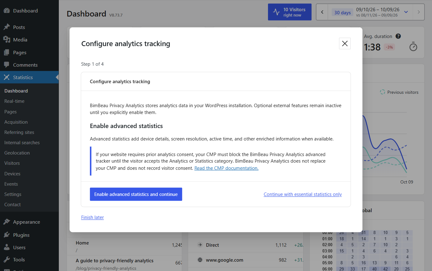 BimBeau Privacy Analytics dashboard preview