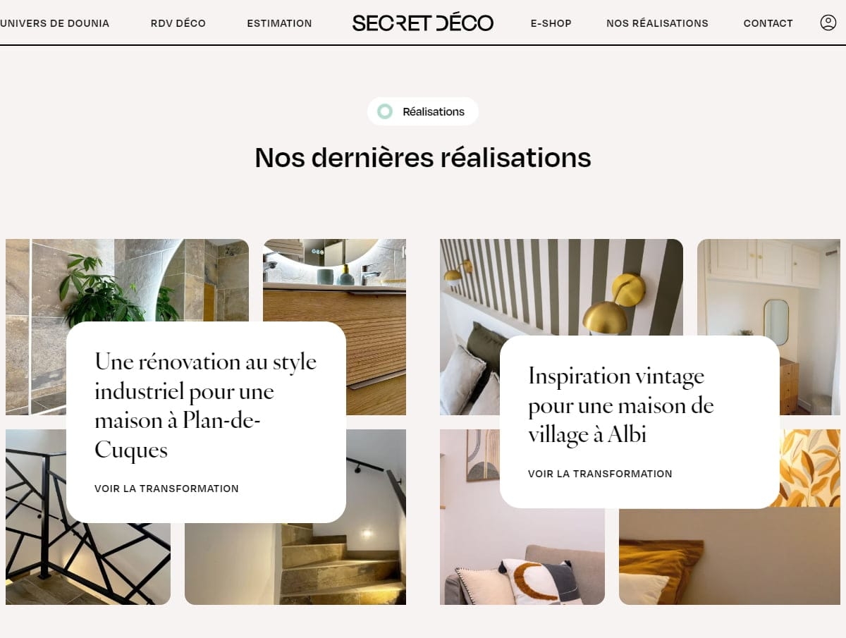 Site Secret Déco – Projet – BimBeau