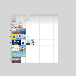 Plan de contenu visuel avec des images variées pour une campagne marketing.